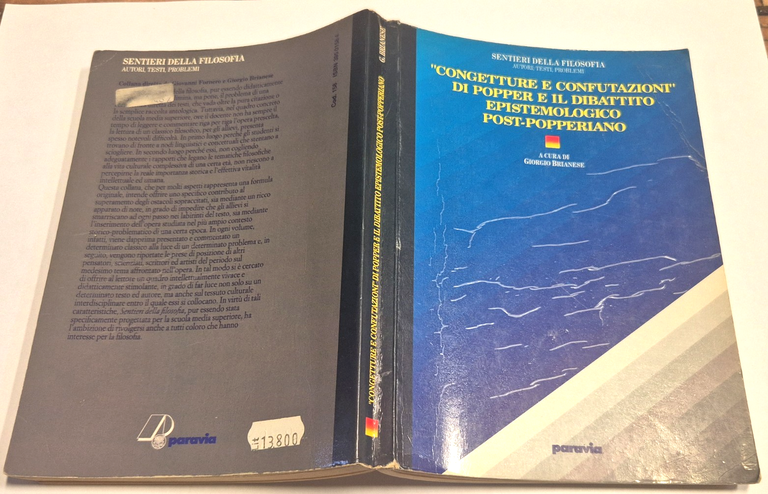 CONGETTURE E CONFUTAZIONI DI POPPER IL DIBATTITO EPISTEMOLOGICO 1988 Libro | Immagine Gallery 2