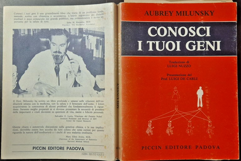 CONOSCI I TUOI GENI di Aubrey Milunsky 1982 Piccin Libro …