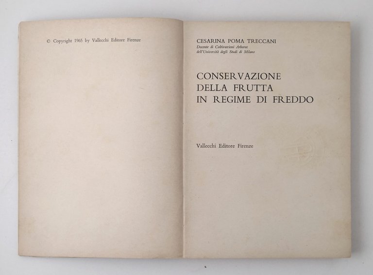 CONSERVAZIONE DELLA FRUTTA IN REGIME DI FREDDO Poma Treccani 1965 …