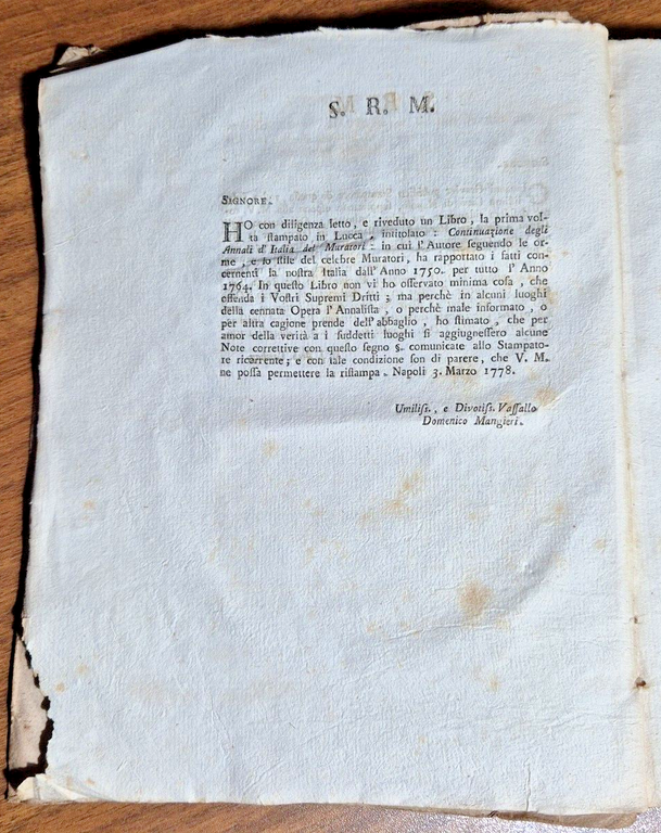 CONTINUAZIONE DEGLI ANNALI D'ITALIA di Muratori 'anno 1750 a 1764 …