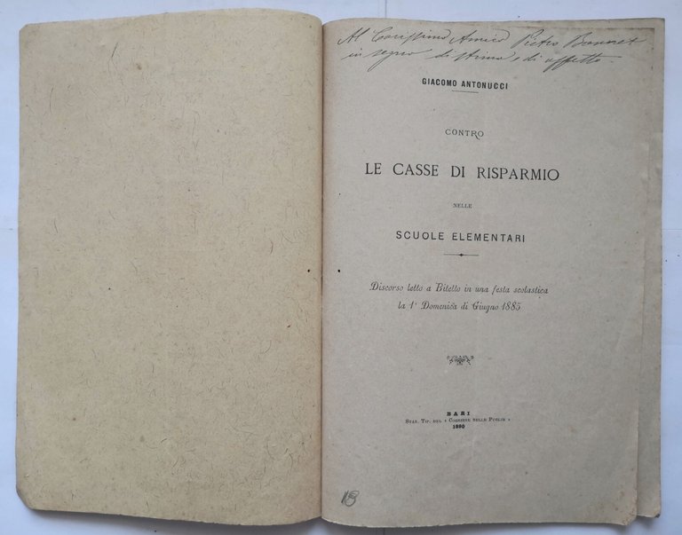 CONTRO LE CASSE DI RISPARMIO NELLE SCUOLE ELEMENTARI Antonucci 1890 …