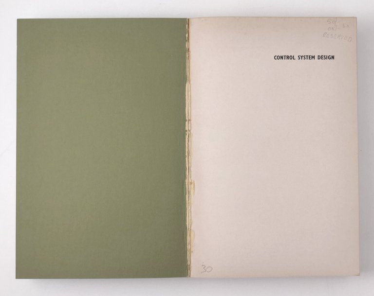 CONTROL SYSTEM DESIGN di Stanley Shinners 1964 Wiley International Edition …