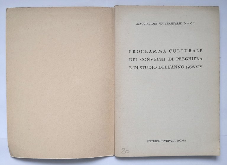 CONVEGNI DEL 1936 associazioni universitarie di azione cattolica Libro Studium