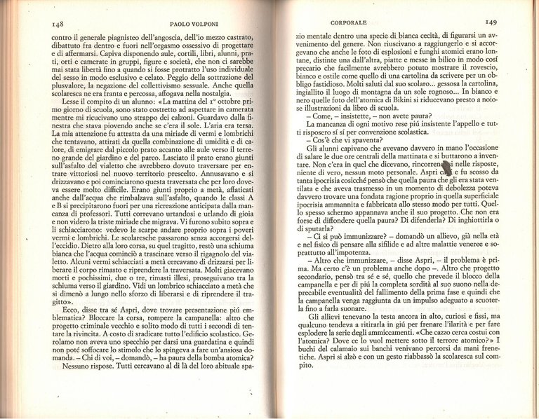 CORPORALE di Paolo Volponi 1974 Einaudi Libro I edizione romanzo