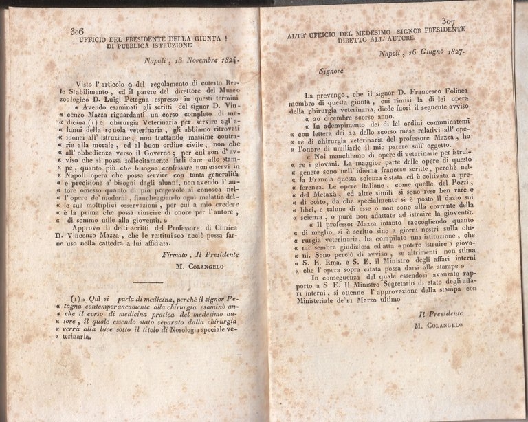 CORSO COMPLETO DI CHIRURGIA VETERINARIA Volume 1 Vincenzo Mazza 1827 …