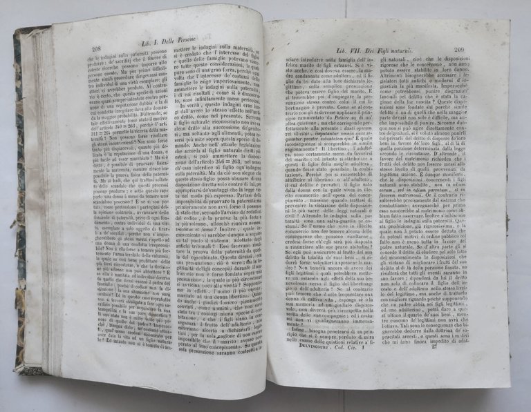 CORSO DI CODICE CIVILE Delvincourt volume I 1841 Tipografia Miranda …