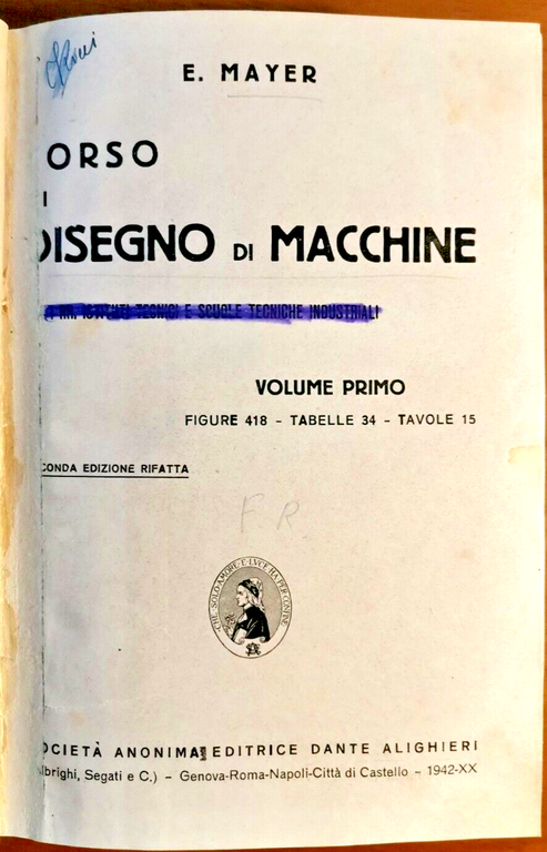 CORSO DI DISEGNO MACCHINE 2 volumi Mayer 1942 Costruttori Disegnatori … | Immagine Gallery 1