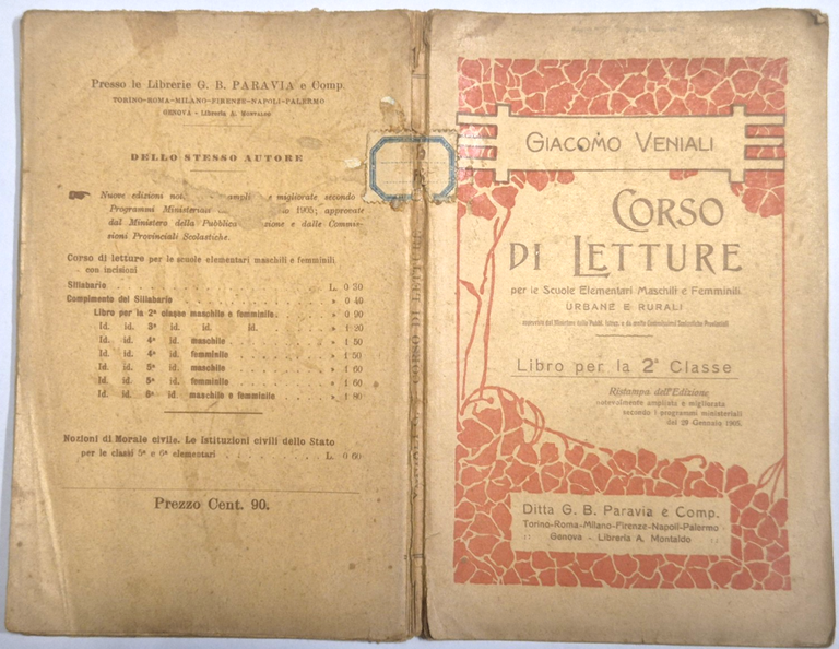 CORSO DI LETTURE Giacomo Veniali scuole elementari rurali 1917 Libro … | Immagine Gallery 2