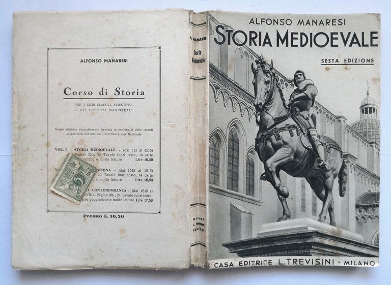 CORSO DI STORIA Alfonso Manaresi 3 libri 1940 Trevisini moderna …