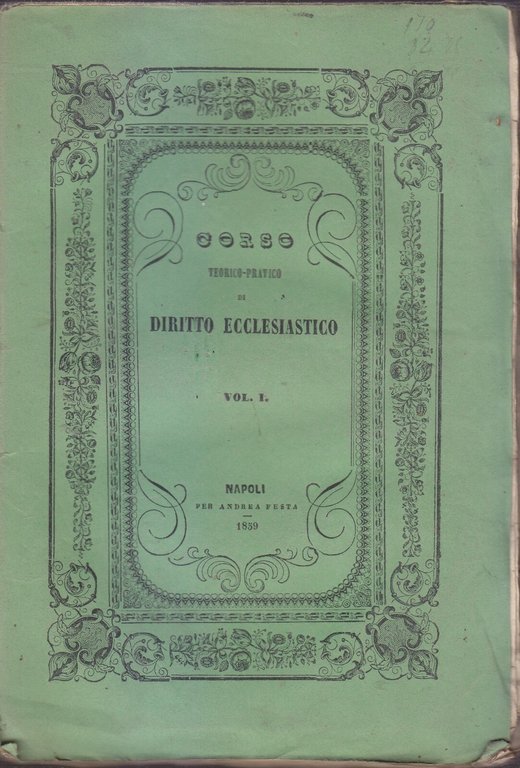 CORSO TEORICO PRATICO DI DIRITTO ECCLESIASTICO Bartolomeo Guida 2 volumi …