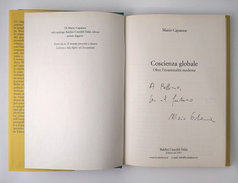 COSCIENZA GLOBALE di Mario Capanna 2006 Baldini Castoldi Dalai Libro …