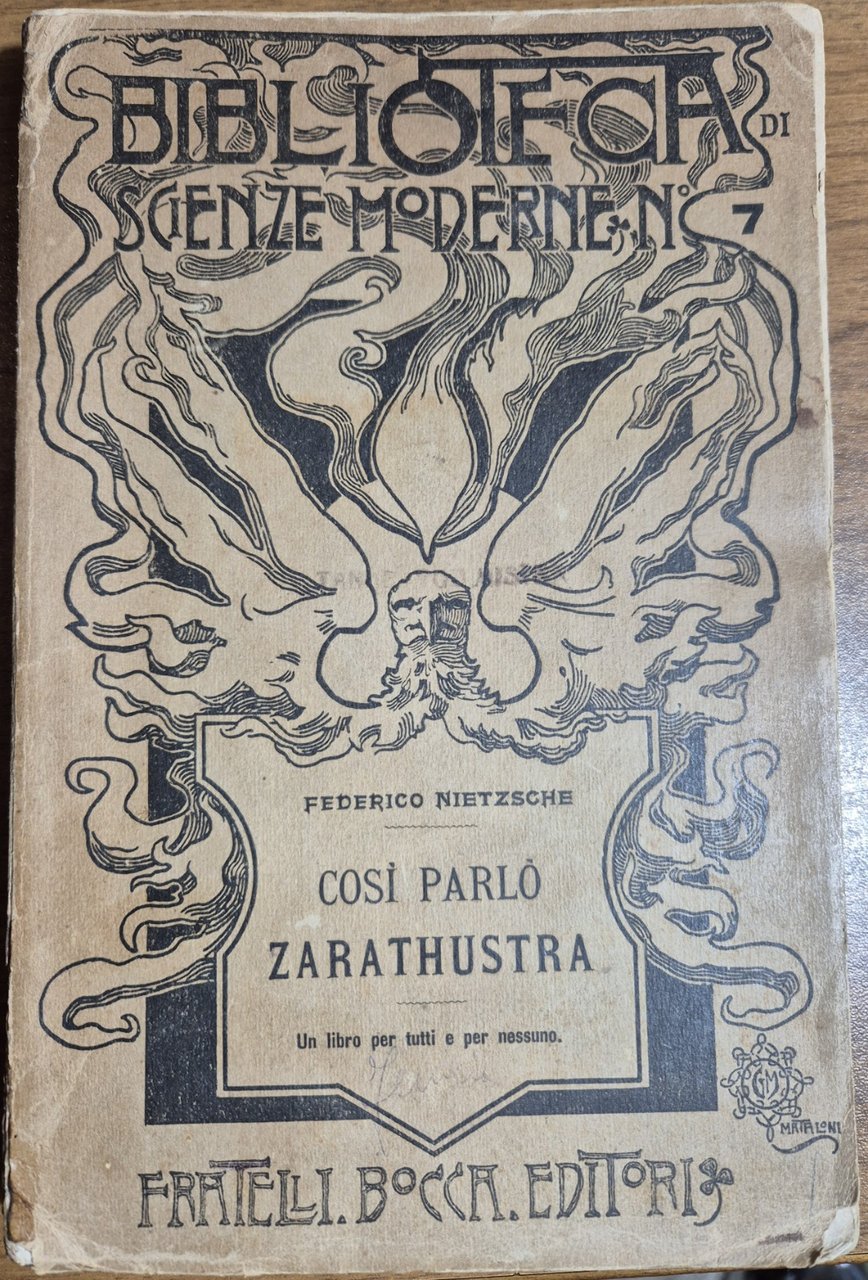 COSÍ PARLÒ ZARATHUSTRA di Federico Nietzsche 1899 Bocca I edizione … | Immagine principale