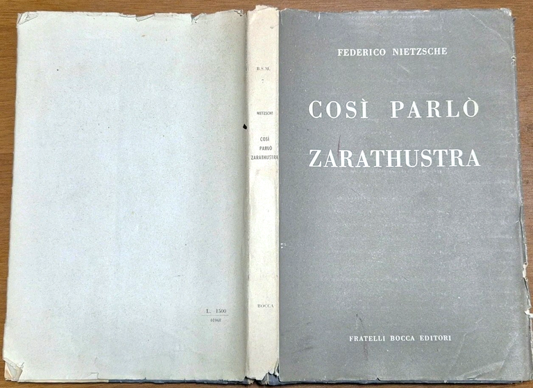 COSÌ PARLÒ ZARATHUSTRA di Federico Nietzsche 1956 Bocca libro per …