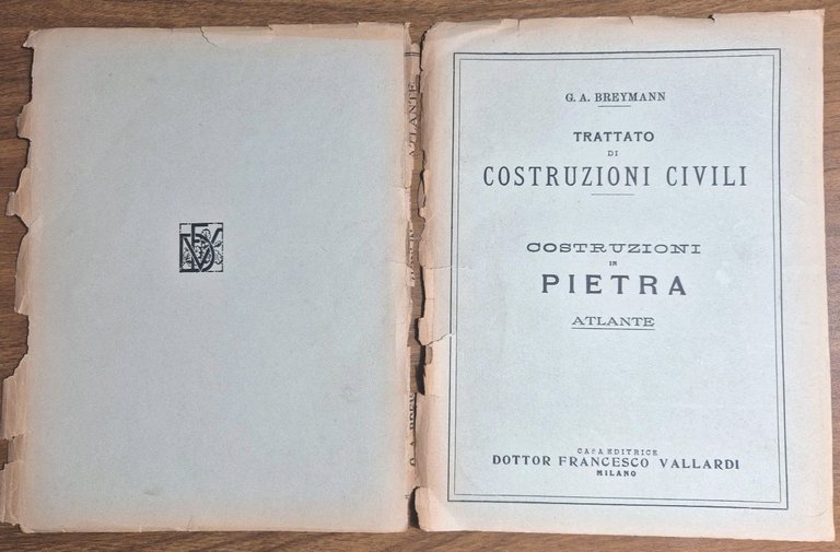 COSTRUZIONI IN PIETRA Atlante di Breymann 1926 Libro TRATTATO COSTRUZIONI …
