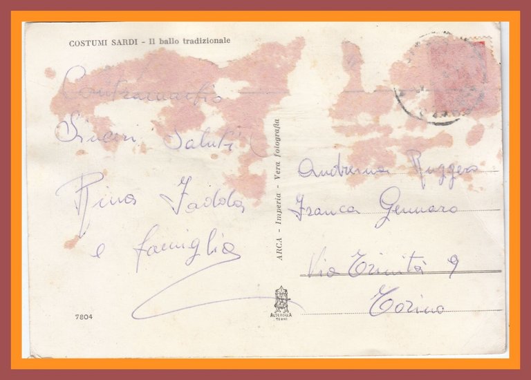 COSTUMI SARDI IL BALLO TRADIZIONALE Cartolina Vintage d'epoca viaggiata anni …