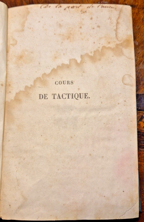 COURS DE TACTIQUE di Guillaume Henri Dufour 1840 Cherbuliez Libro …