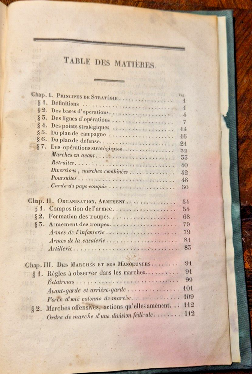 COURS DE TACTIQUE di Guillaume Henri Dufour 1840 Cherbuliez Libro …