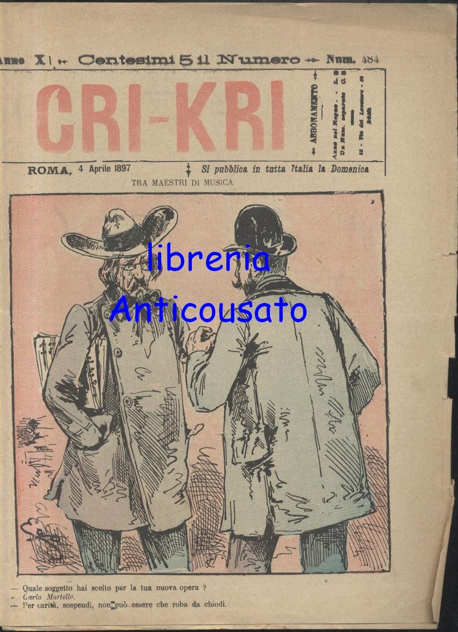 CRI KRI anno XI 484 del 4 aprile 1897 giornale …