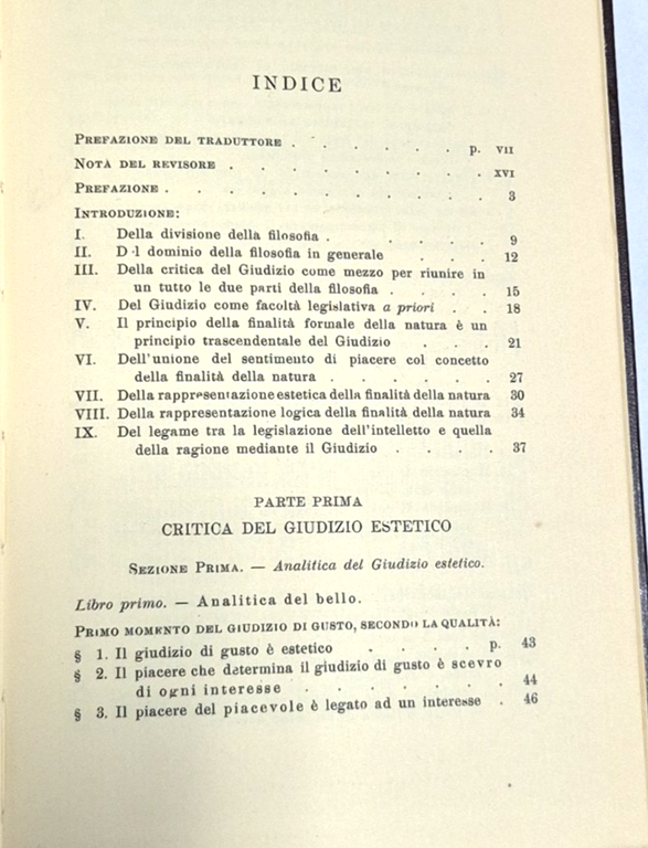 CRITICA DEL GIUDIZIO di Emmanuele Kant 1963 Laterza Bari Libro | Immagine Gallery 4