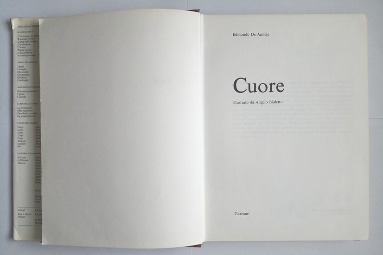 CUORE di Edmondo De Amicis 1982 Garzanti libro illustrato per …
