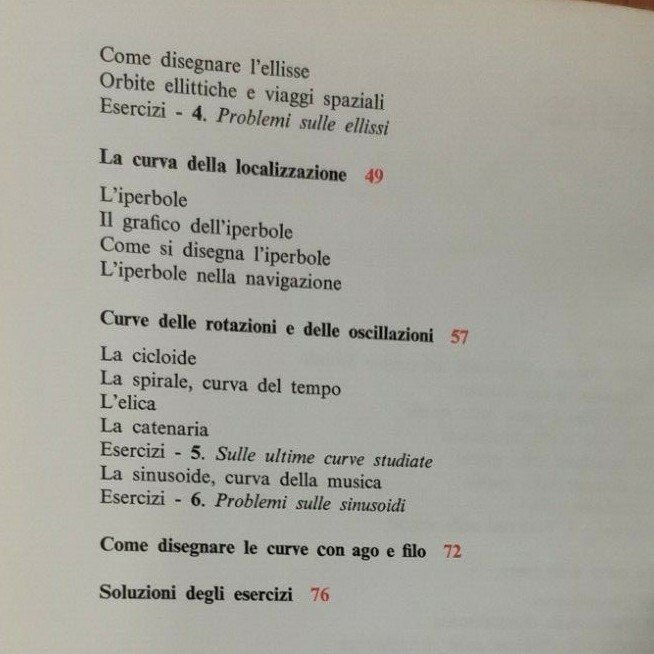 CURVE NELLO SPAZIO di Donovan Johnson 1969 Zanichelli Libro Matematica …