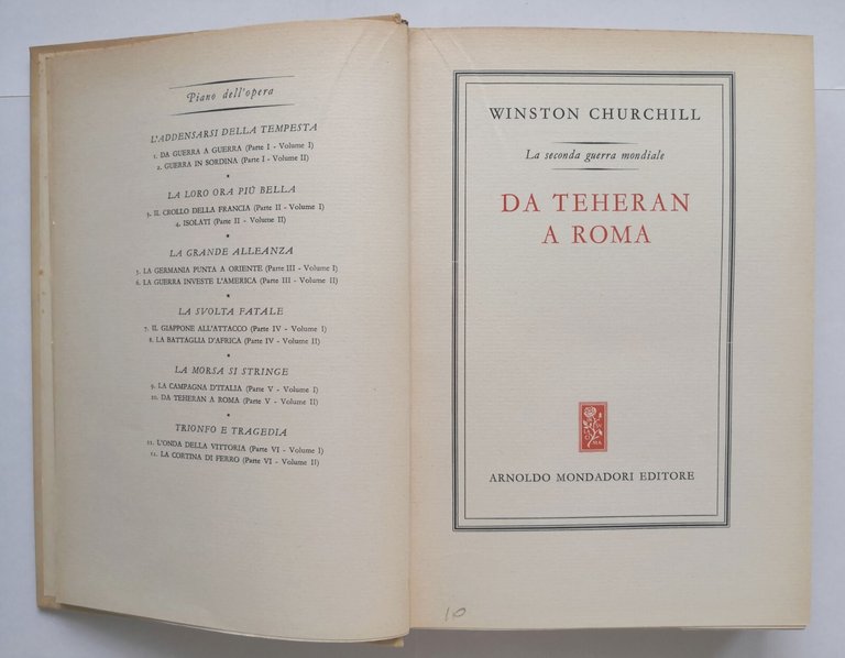 DA TEHERAN A ROMA di Winston Churchill 1955 Mondadori Libro …