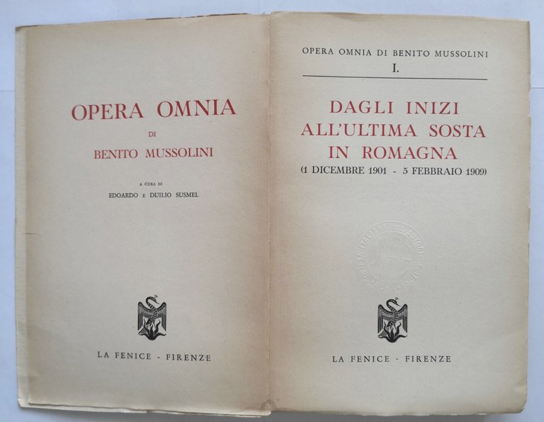 DAGLI INIZI ALL'ULTIMA SOSTA IN ROMAGNA di Benito Mussolini 1951 …
