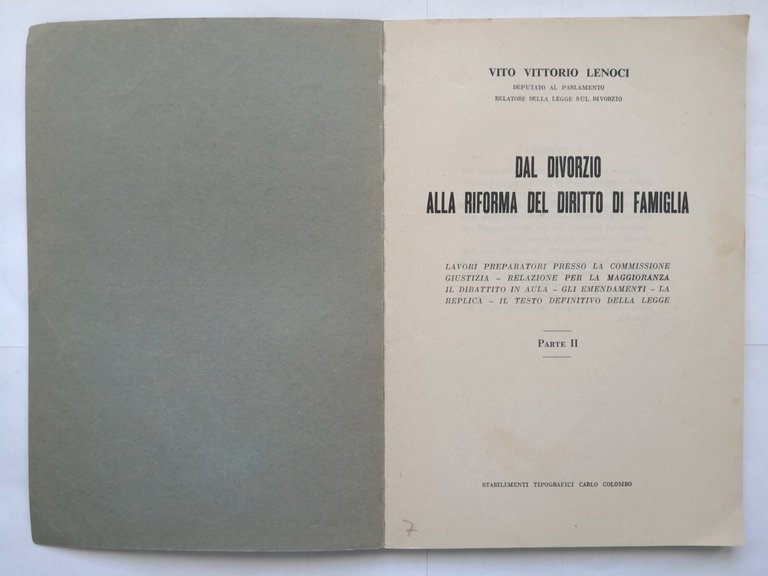 DAL DIVORZIO ALLA RIFORMA DEL DIRITTO DI FAMIGLIA Vito Vittorio …