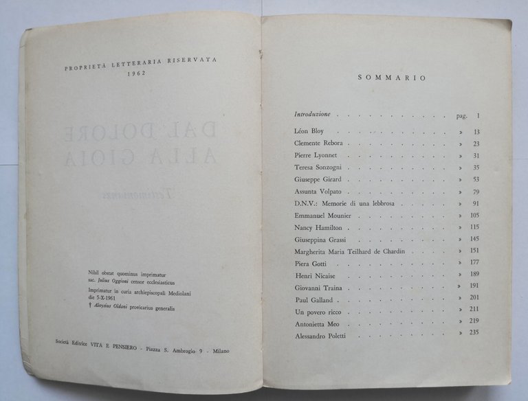 DAL DOLORE ALLA GIOIA testimonianze di Giovanni Barra 1962 Vita …