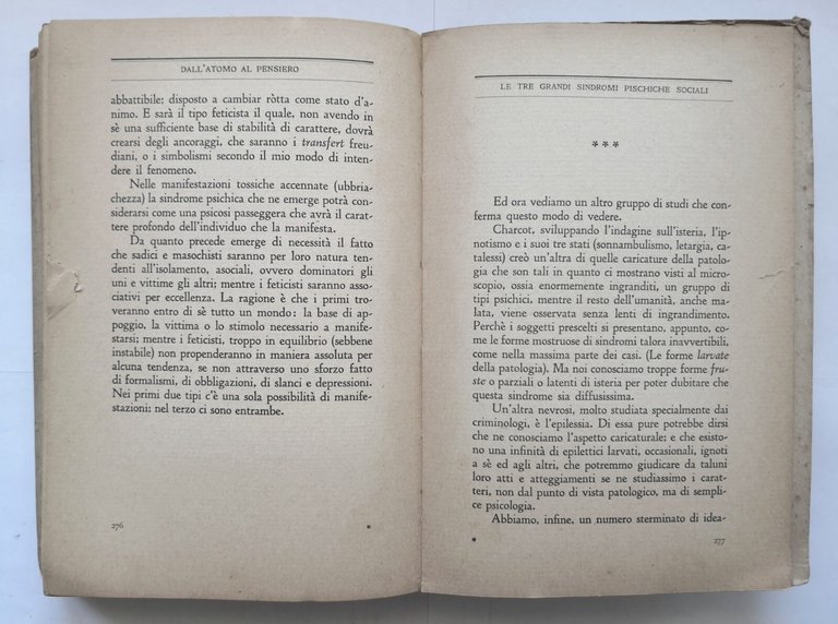 DALL'ATOMO AL PENSIERO di Guido Cremonese 1938 Edizioni Corbaccio Libro