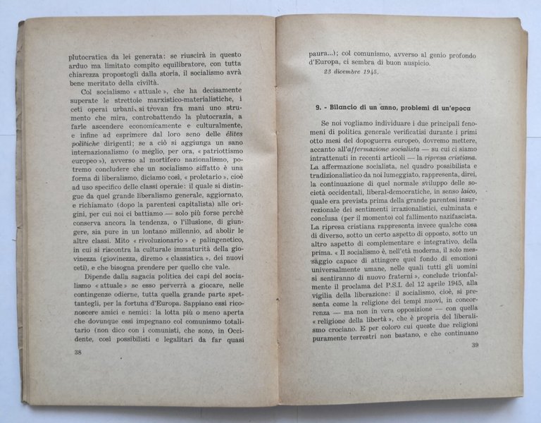 DALLA LIBERAZIONE ALLA COSTITUENTE di Filippo Burzio 1946 Libro Giolitti …