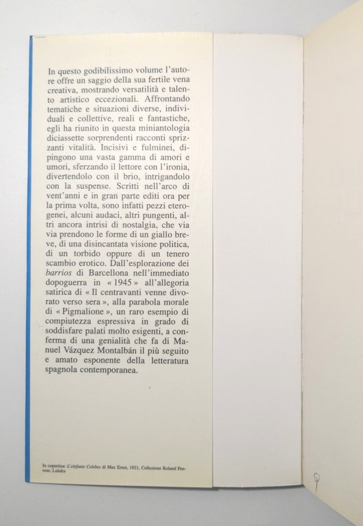 DALLO SPILLO ALL'ELEFANTE di Manuel Montalban 1994 Frassinelli libro racconti