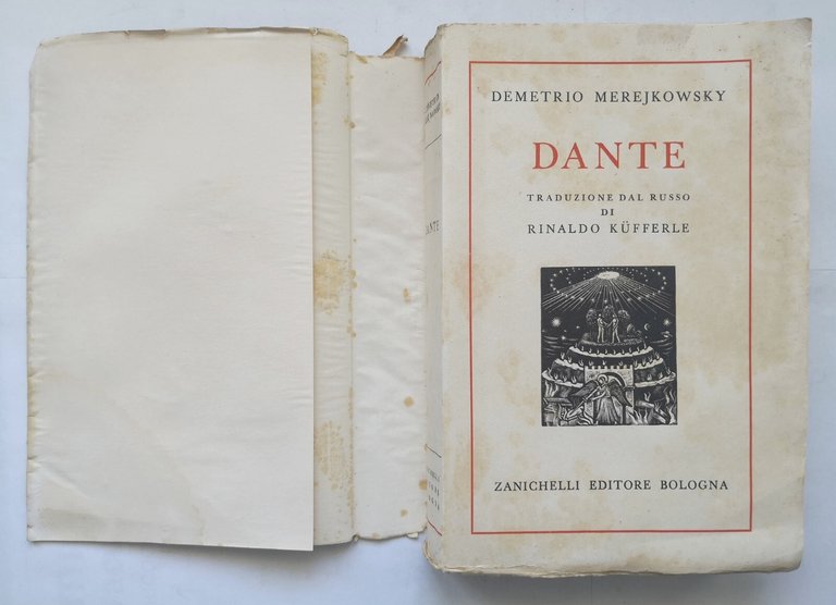 DANTE di Demetrio Merejkowsky 1940 Nicola Zanichelli Libro