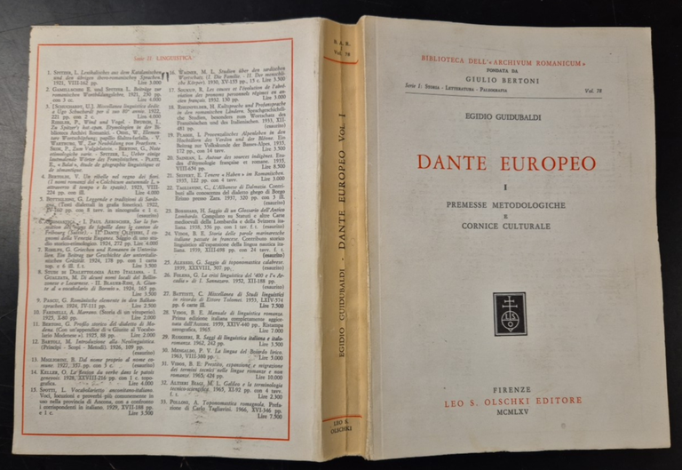 DANTE EUROPEO di Egidio Guidubaldi 3 volumi 1965 Olschki libro …