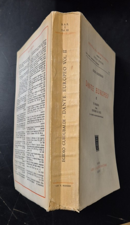 DANTE EUROPEO di Egidio Guidubaldi 3 volumi 1965 Olschki libro …