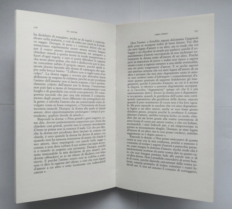 DE AMORE di Andrea Cappellano 2002 SE libro testi e …