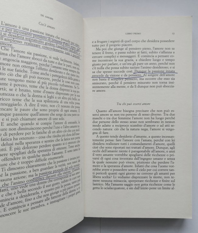 DE AMORE di Andrea Cappellano 2002 SE libro testi e …