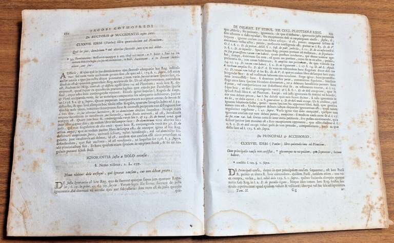 DE DIVERSIS REGULIS JURIS ANTIQUI di Jacobi Gothofredi 1780 Libro …