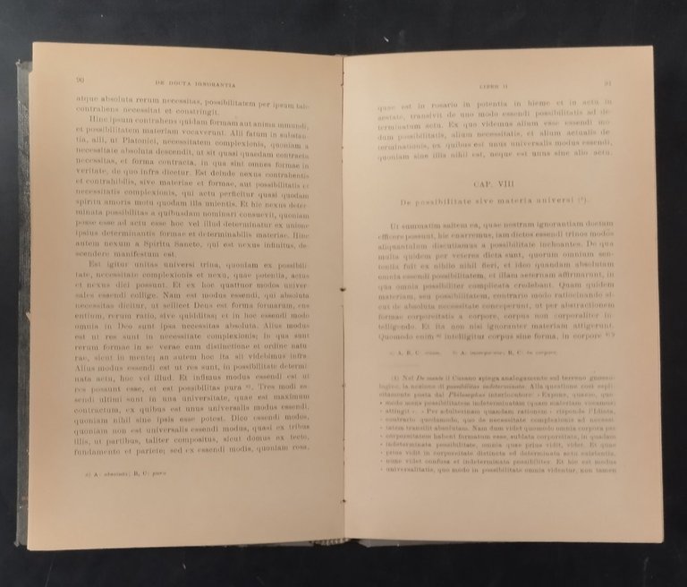 DE DOCTA IGNORANTIA di Nicolai Cusani 1913 Laterza Libro Cusano …