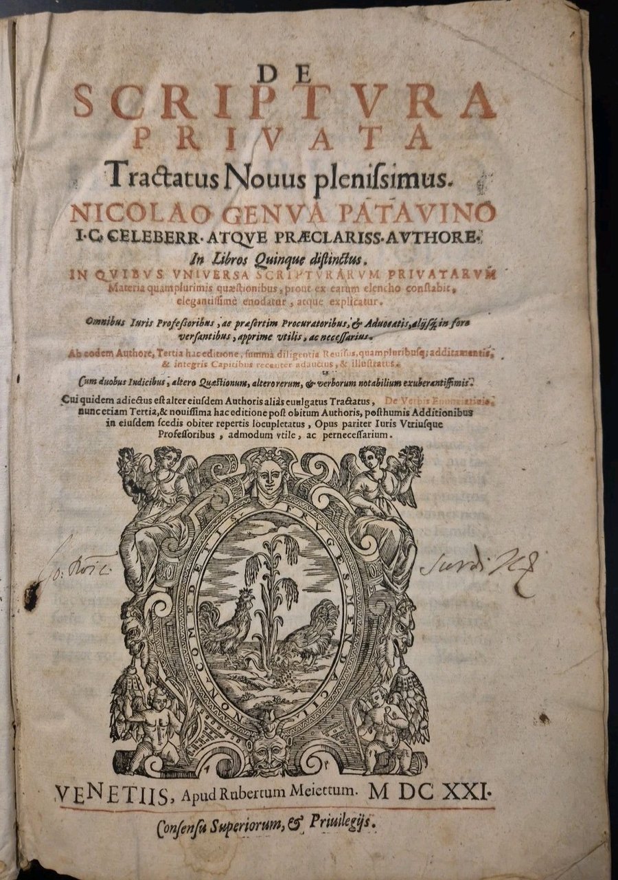 DE SCRIPTURA PRIVATA + DE ENUNCIATIVIS VERBIS Tractatus di NICOLAO …