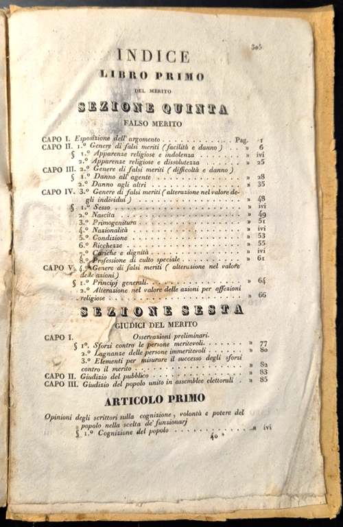 DEL MERITO E DELLE RICOMPENSE trattato Di Melchiorre Gioia VOLUME …