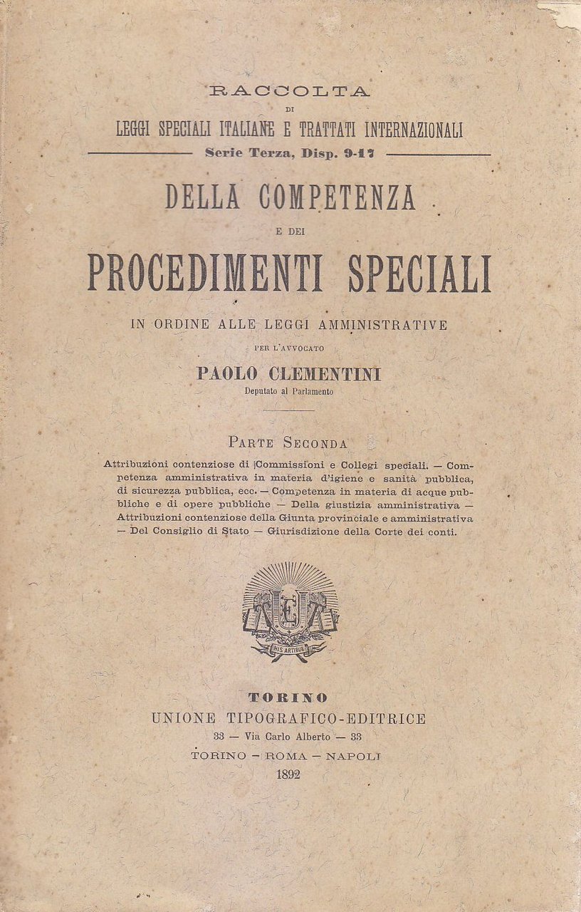 DELLA COMPETENZA E DEI PROCEDIMENTI SPECIALI Parte 2 di P …
