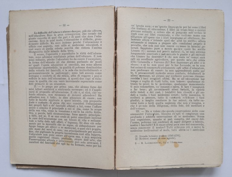 DELLA EDUCAZIONE di Raffaello Lambruschini 1923 Vallecchi Libro la nostra …