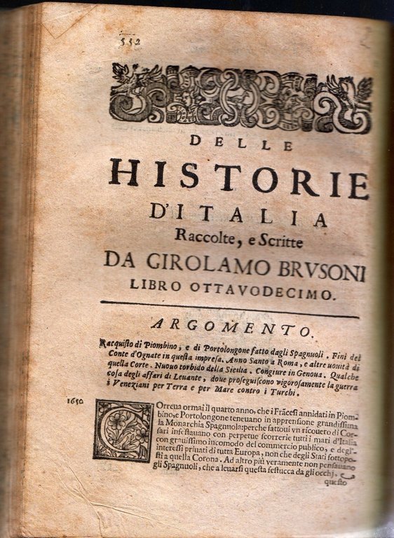 DELLA HISTORIA D'ITALIA dall'anno 1625 fino al 1676 di Girolamo …