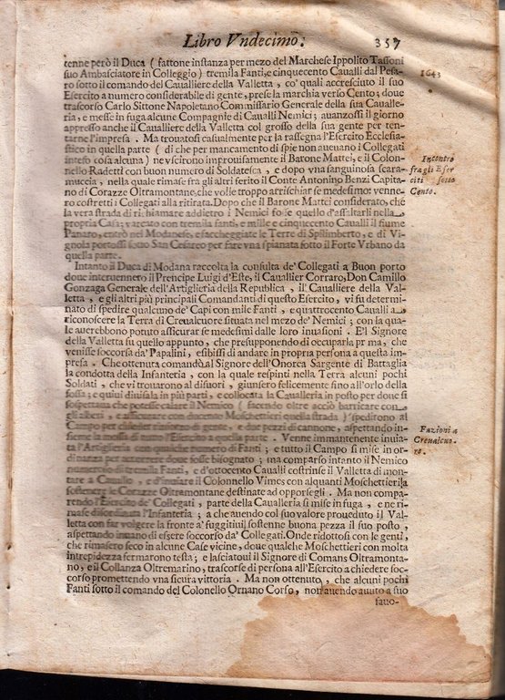 DELLA HISTORIA D'ITALIA dall'anno 1625 fino al 1676 di Girolamo …