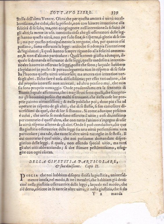 DELLA INSTITUTION MORALE di Alessandro Piccolomini 1594 Ugolino Libro Antico