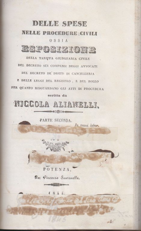 DELLE SPESE NELLE PROCEDURE CIVILI 2 volumi di Nicola Alianelli … | Immagine Gallery 2