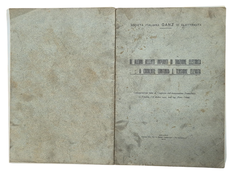 DI ALCUNI RECENTI IMPIANTI DI TRAZIONE ELETTRICA Coletti Ganz 1913 … | Immagine Gallery 2