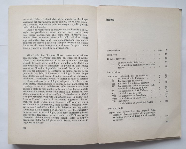 DIALETTICA E SOCIOLOGIA di Georges Gurvitch 1974 Città Nuova Editrice …