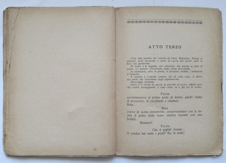 DIANORA poema drammatico in tre atti di Biagio Rossello 1933 …